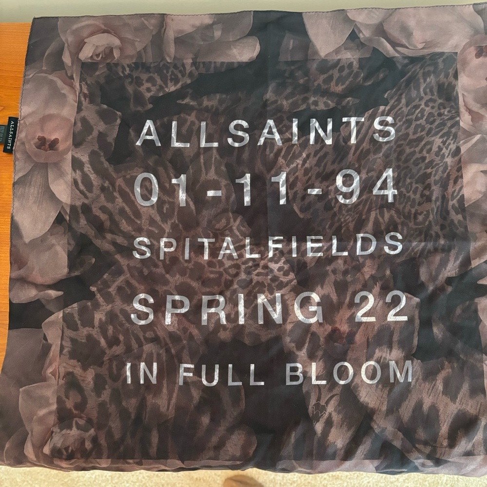 All Saints silk blend bandana scarf